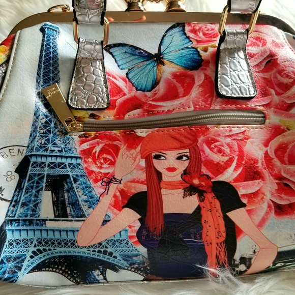 Eiffel Tower-"Rhinestone" Bling Handbag by LOVE USA - Picture 3 of 16